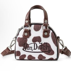 Von Dutch Brown and White Crossbody Bag
